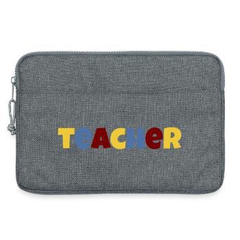 Lehrer bunter Text - Laptoptasche 13" - Grau meliert - Vorne