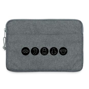 Five senses, sense organs - Laptop bag 13" - heather grey - Front