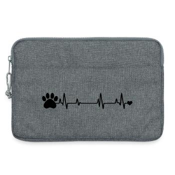 Paw print - Laptop bag 13" - heather grey - Front