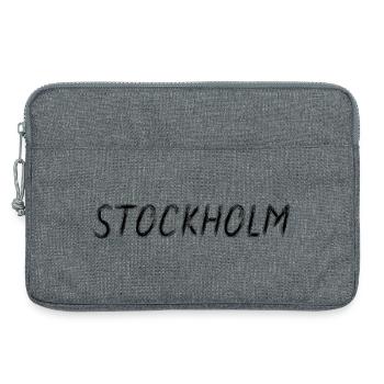 Stockholm Sweden - Typographie Brush Noir - Sacoche pour ordinateur portable 13 pouces - gris chiné - Devant