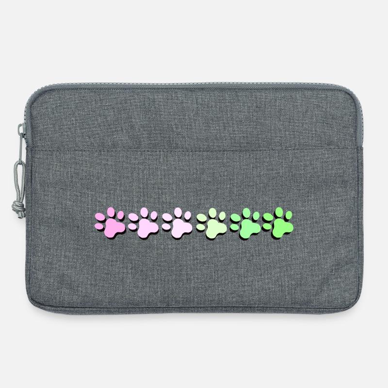 Colorful Paw Print Pattern - Laptop bag 13" - heather grey