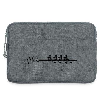 Rowing Heartbeat Women's Fours - Laptop bag 13" - heather grey - Front