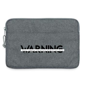 Warning  Funny Bold Statement Design - Laptop bag 13" - heather grey - Front