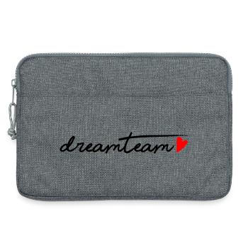 Dream team red heart - Laptop bag 13" - heather grey - Front