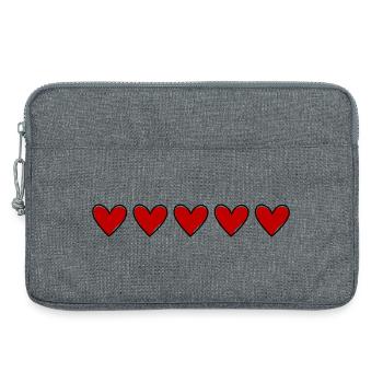 Symbole de l’amour de la ligne de cœurs - Sacoche pour ordinateur portable 13 pouces - gris chiné - Devant