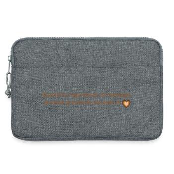 message  je serai proche de toi avec le coeur - Sacoche pour ordinateur portable 13 pouces - gris chiné - Devant