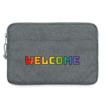 Regenbogen welcome CSD Shirt LGBT lgbtqi queer - Laptoptasche 13" - Grau meliert - Vorne