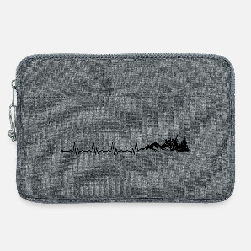 Heartbeat Snowboarder Wintersport - Laptoptasche 13" - Grau meliert