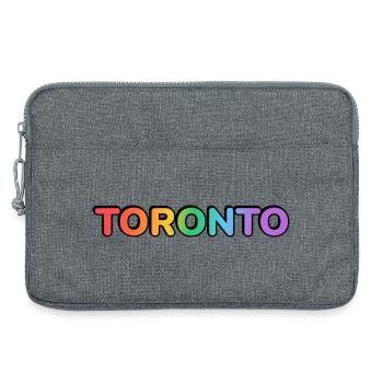 Toronto City in Regenbogenbuchstaben - Laptoptasche 13" - Grau meliert - Vorne