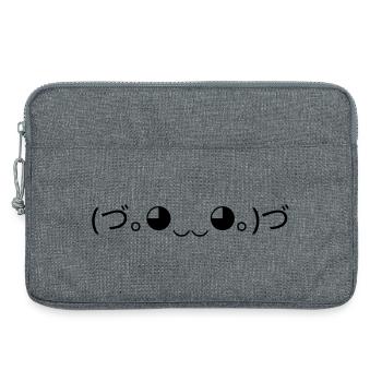 Émoticône de câlin (づ。 ◕‿‿◕｡ )づ Câlins - Sacoche pour ordinateur portable 13 pouces - gris chiné - Devant