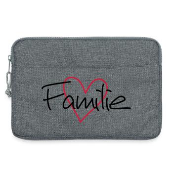 Famille coeur amour communauté cohésion - Sacoche pour ordinateur portable 13 pouces - gris chiné - Devant