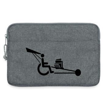 Image d’un fauteuil roulant avec moteur V8 # - Sacoche pour ordinateur portable 13 pouces - gris chiné - Devant
