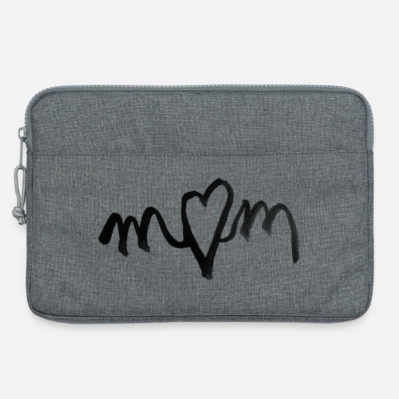 I heart MOM love - das Geschenk zum Muttertag - Laptoptasche 13" - Grau meliert