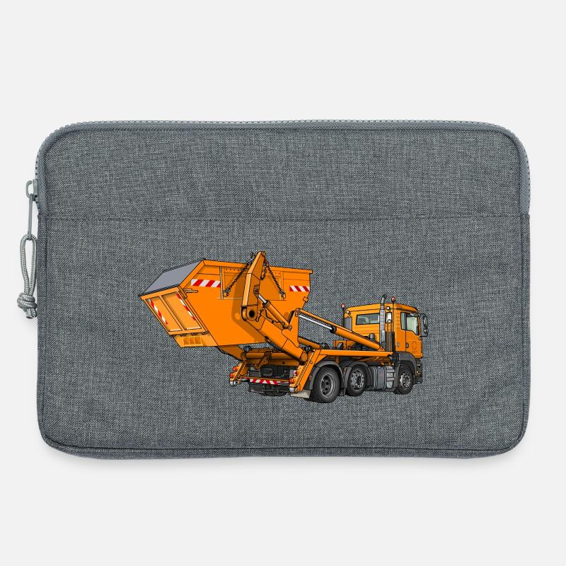 LKW mit Mulde, Absetzkipper - Laptoptasche 13" - Grau meliert
