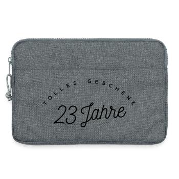 Tolles Geschenk 23 Jahre  - Laptoptasche 13" - Grau meliert - Vorne