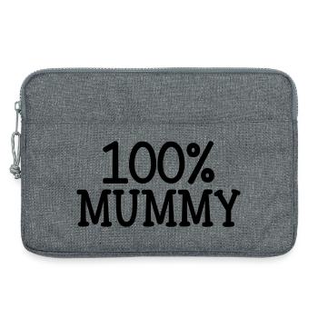 100% Mom - Mother's Day - Laptop bag 13" - heather grey - Front