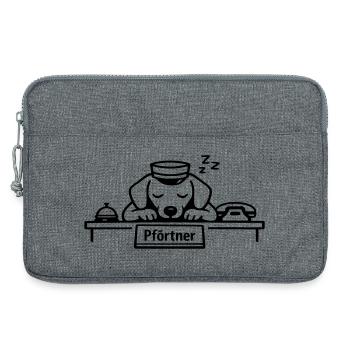 Chien portier qui dort - Sacoche pour ordinateur portable 13 pouces - gris chiné - Devant