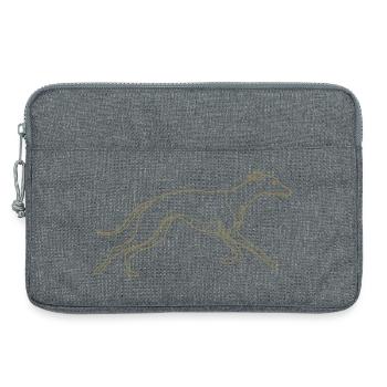 Minimalistische Windhund Silhouette Linienkunst - Laptoptasche 13" - Grau meliert - Vorne