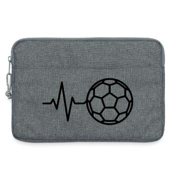 Soccer, battement de cœur, ECG, pouls, amour - Sacoche pour ordinateur portable 13 pouces - gris chiné - Devant