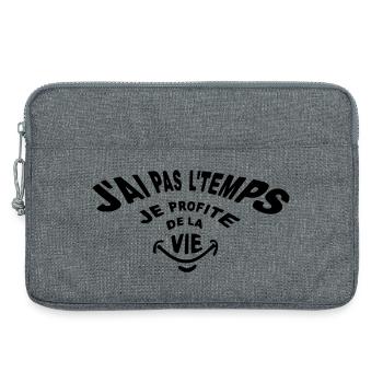 Je n'ai pas le temps je profite de la vie! - Sacoche pour ordinateur portable 13 pouces - gris chiné - Devant