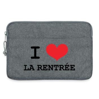 J'aime la Rentrée : Motif Scolaire Sortie de Class - Sacoche pour ordinateur portable 13 pouces - gris chiné - Devant