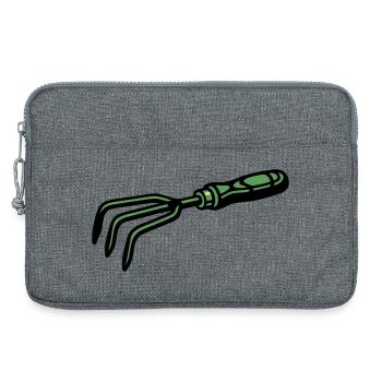 Garden Claw Hand Cultivator Icon - Laptop bag 13" - heather grey - Front
