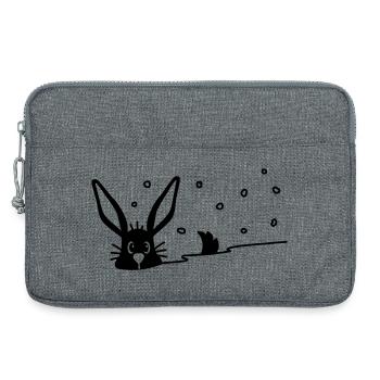 Un lapin mignon dans la neige - Sacoche pour ordinateur portable 13 pouces - gris chiné - Devant
