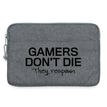 Gamers Don't Die Respawn T-Shirt - Laptop bag 13" - heather grey - Front