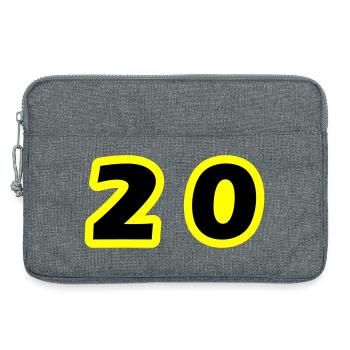 20 Symbole numérique - Sacoche pour ordinateur portable 13 pouces - gris chiné - Devant