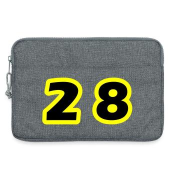 28 Symbole numérique - Sacoche pour ordinateur portable 13 pouces - gris chiné - Devant