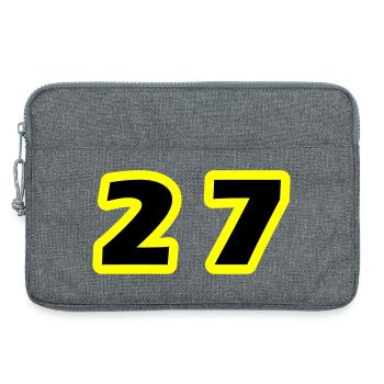 27 Number Symbol - Laptop bag 13" - heather grey - Front