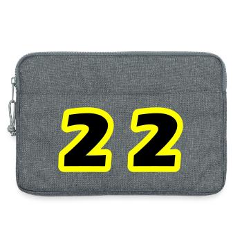 22 Symbole numérique - Sacoche pour ordinateur portable 13 pouces - gris chiné - Devant