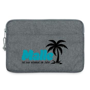 Malle ist nur einmal im Jahr 2027 – türkis - Laptoptasche 13" - Grau meliert - Vorne
