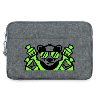 Logo des cornets de sucre blaireaux - Sacoche pour ordinateur portable 13 pouces - gris chiné - Devant