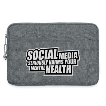 Les réseaux sociaux nuisent sérieusement à la santé mentale selon les affirmations - Sacoche pour ordinateur portable 13 pouces - gris chiné - Devant