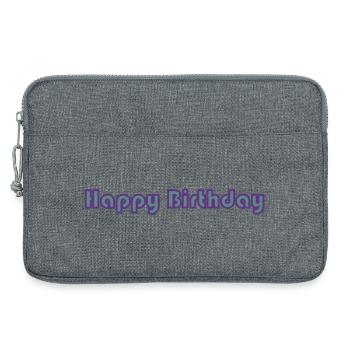 JOYEUX ANNIVERSAIRE. HAPPY BIRTHDAY. ANNIVERSAIRE. - Sacoche pour ordinateur portable 13 pouces - gris chiné - Devant