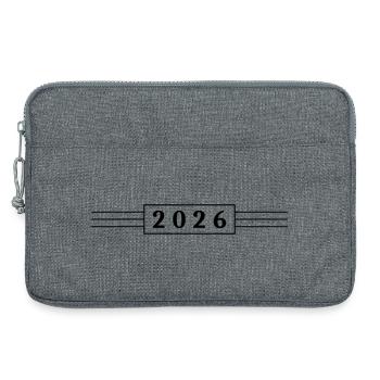 Année 2026 - Sacoche pour ordinateur portable 13 pouces - gris chiné - Devant