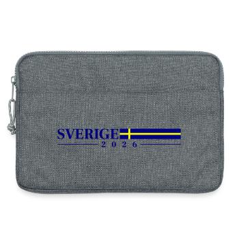 Sweden 2026 Sverige Flag - Laptop bag 13" - heather grey - Front
