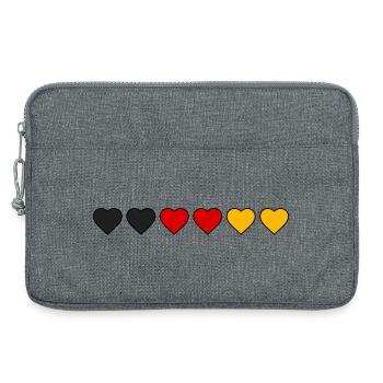 Cœurs d’Allemagne - Sacoche pour ordinateur portable 13 pouces - gris chiné - Devant