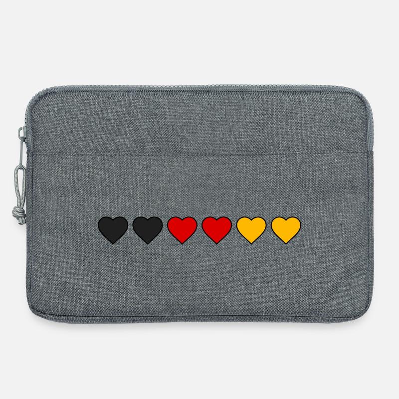 Deutschland Herzen - Laptoptasche 13" - Grau meliert