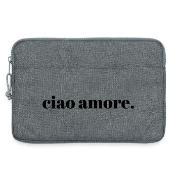 ciao amore Italian Quote Typography Art - Laptop bag 13" - heather grey - Front