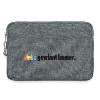 Liebe gewinnt immer Frieden Statement Vielfalt - Laptoptasche 13" - Grau meliert - Vorne