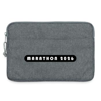 Marathon 2026 Schriftzug - Laptoptasche 13" - Grau meliert - Vorne