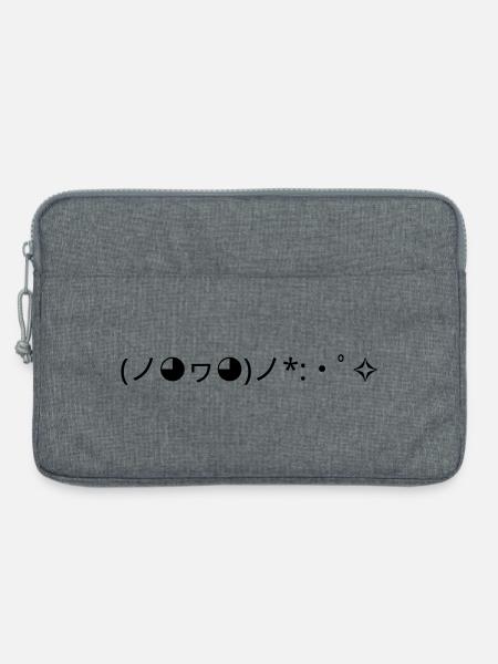 Konfetti Emoticon (ノ◕ヮ◕)ノ*:・ﾟ✧ Freude - Laptoptasche 13" - Grau meliert