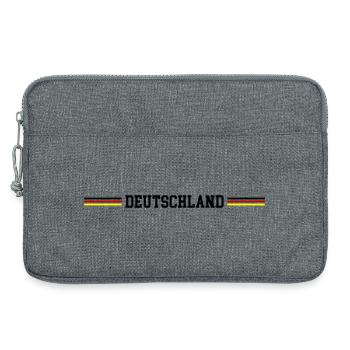 Deutschland Fahne - Laptoptasche 13" - Grau meliert - Vorne