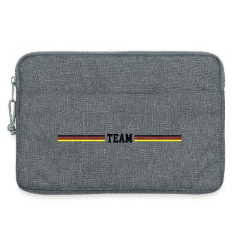 Drapeau de l’équipe Allemagne - Sacoche pour ordinateur portable 13 pouces - gris chiné - Devant
