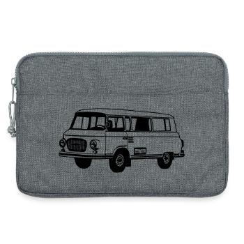Barkas , Ostalgie , DDR Kult , Oldtimer (25) - Laptoptasche 13" - Grau meliert - Vorne