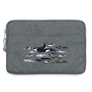 Dauphins - dauphins - Dauphins - Delphinidae - Sacoche pour ordinateur portable 13 pouces - gris chiné - Devant