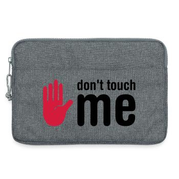 don't touch me - Laptop bag 13" - heather grey - Front