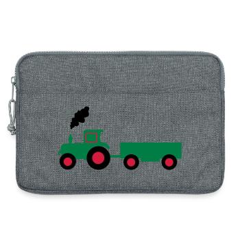 traktor trecker anhaenger - Laptoptasche 13" - Grau meliert - Vorne